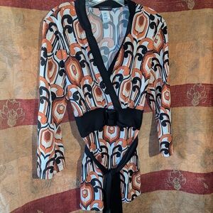 Vibrant Geometric Wrap Shirt